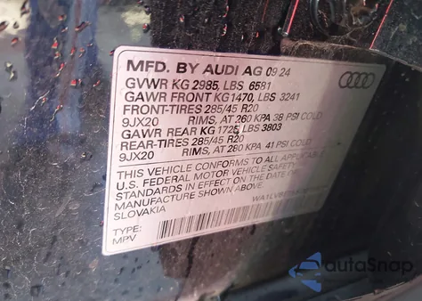 2025 Audi Q7 Premium Plus 55 Tfsi Quattro Tiptronic z USA, uszkodzony, nr VIN WA1LVBF75SD015629